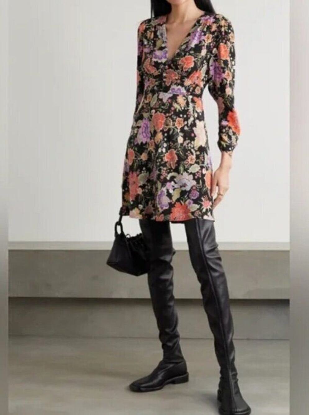 RIXO Sz M Medium 8 US Jules Dress 3/4 Sleeve Floral